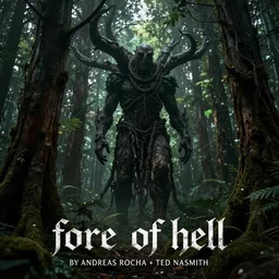 forests of hell, by Andreas Rocha + Ted Nasmith, dark, cinematic lighting, masterpiece, highly detailed, 8k resolution, trending on art station