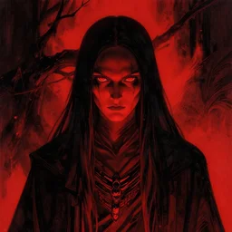 nosferatu, in the style of beksinski, red, black, glowing, vibrant, chiaroscuro, high detail, perfect artwork, clean lines
