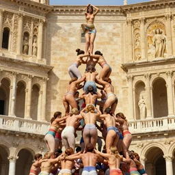 undressed catalan castellers human impossible big tower they are real undressed women like a incredible giant sculpture at the kingdom of julius caesar, no clothes, roman historic works, hyper - detailed, world renowned artists, historic artworks society, antique renewal, intricate, elegant, sharp focus, illustration, art by artgerm and greg rutkowski and alphonse mucha, 8 k