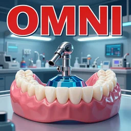 1979 OMNI Magazine Cover of a denture lab. in cyberpunk style by Vincent Di Fate