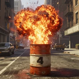 highly detailed portrait of an explosive barrel with c 4 on its side in gta v, in a empty street of new york, stephen bliss, unreal engine, fantasy art by greg rutkowski, loish, rhads, ferdinand knab, makoto shinkai and lois van baarle, ilya kuvshinov, rossdraws, tom bagshaw, global illumination, detailed and intricate environment