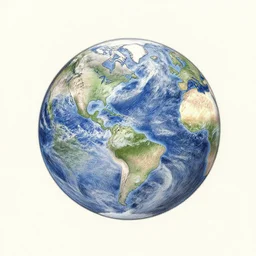 the earth in center of the image, pencil sketch, trending on artstation, cgsociety