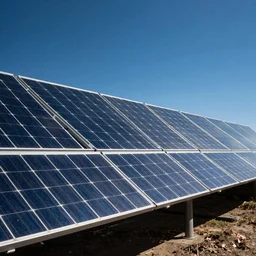 solar battery generation half blue sky