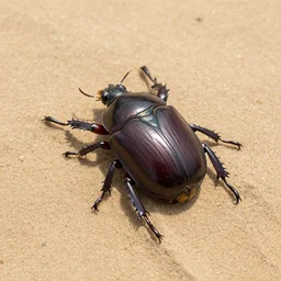 beautiful scarab in the sand