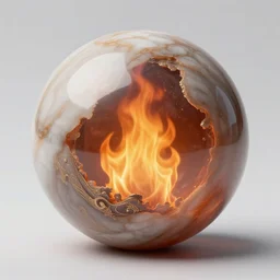 the element of fire within a perfectly spherical marble orb, insanely detailed, award winning, pretty, ornate, 8 k, art gallery, smooth