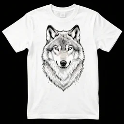 wolf line art, graphic tees