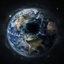 black hole destroys earth
