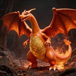 real life charizard, realistic, animal photography, photoshop image manipulation, unstylized, dinosaur, comodo dragon, reptile photography, fire