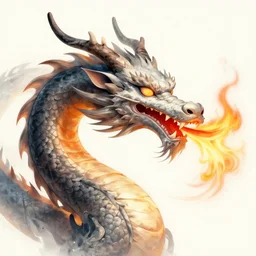 “fire breathing dragon, abstract art”
