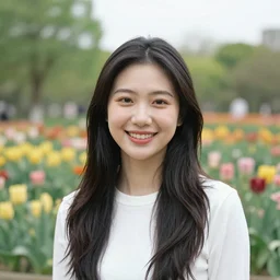 a portrait of happy flower garden