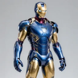 fully blue iron man suit, 4k realistic photo