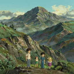 mountainside landscape, studio ghibli, pixar and disney animation, sharp, rendered in unreal engine 5, highly detailed, digital painting, artstation, concept art, smooth, sharp focus, illustration, wide angle, artbook, wallpaper, splash art, promo art, dramatic lighting, art by artgerm and greg rutkowski and bo chen and jin xiaodi