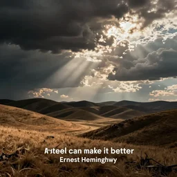 in any art you're allowed to steal anything if you can make it better ernest hemingway style, ( no text )