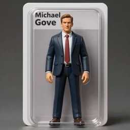 michael gove action figure, figurine, product photo, realistic