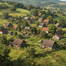 Village, concept art by Grzegorz Rutkowski, highly detailed, ultra detailed, ultra realistic, trending on artstation