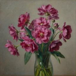 bouquet of magenta flowers by dutch masters classical painting