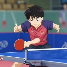 table tennis match, anime style