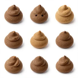 different colors and shapes of dog poops