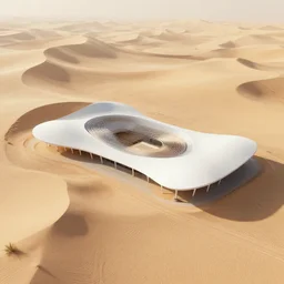 parametric architectural design 3 d model in the desert