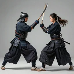 highly detailed portrait of a samurai duel by roger dean and alena aenami, dynamic lighting