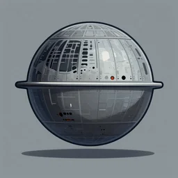 Star wars death star in Kurzgesagt art style