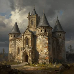 old ancient building, landscape, dramatic lighting by greg rutkowski, digital painting, - n 4
