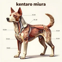 “ kentaro miura ” devil dog aerial horror shape canine anatomical chart kinetic art optical illusion 1 0 2 4 x 1 0 2 4