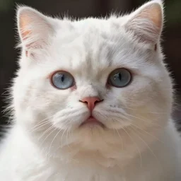 cute white furry fluffy animal face, closeup photo
