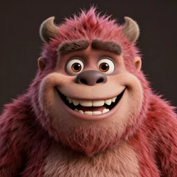 perfectly centered close up portrait of happy hairy monster, candid photography, by anne stokes, highly detailed, unreal engine 5