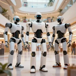 robots invading lulu mall of kochi, ultrarealistic, cinematic, octane render