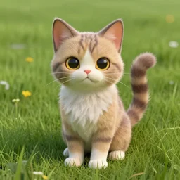 3d render of an anthro cat male in the grass