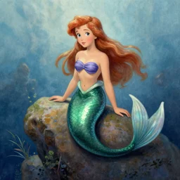 concept art,The Little Mermaid story by Hans Christian Andersen, illustration in the style of Affandi, highly detailed,epic,masterpiece,8k