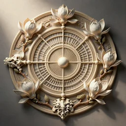 beautiful classical decorative ornament, anatomy, energy, geometry, magnolia, bones, petals, stems, fibonacci rhythm, artstation, art germ, wlop