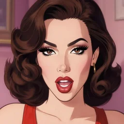 jenna lynn meowri as a drunk stepmom, incredibly detailed face, true anatomy, centerfold, art by wlop