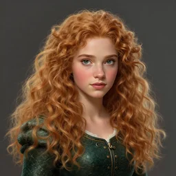 portrait of disney merida, intricate, elegant, highly detailed, my rendition, digital painting, artstation, concept art, smooth, sharp focus, illustration, art by artgerm and greg rutkowski and alphonse mucha and uang guangjian and gil elvgren and sachin teng, symmetry!!