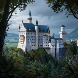 beautiful landscape and a castle, highly detailed, crystal lighting, mystical, forest, hyperrealistic, 4 k, unreal engine, dramatic lighting, magical