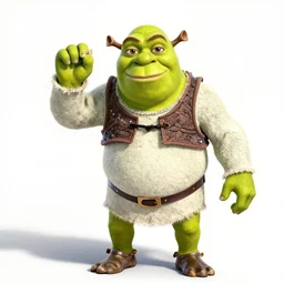 photo of shrek wearing a shrek costume while playing the role of shrek in the movie shrek ( 2 0 0 1 )