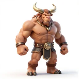 Images on the store website, eBay, Full body, Miniature of a very muscular minotaur warrior with club