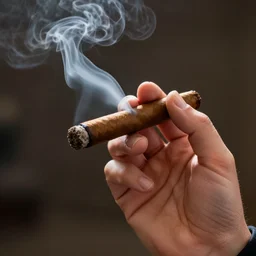 smoking a cigar