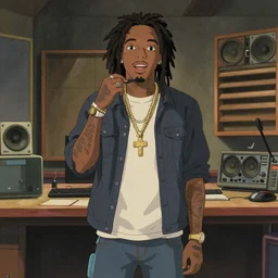 a still of playboi carti in a studio ghibli film