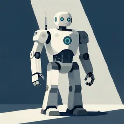 killer robot, flat illustration