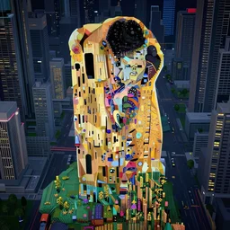 voxel art of cyberpunk city from top view, au naturel, hyper detailed, digital art, trending in artstation, cinematic lighting, studio quality, smooth render, unreal engine 5 rendered, octane rendered, art style by klimt and nixeu and ian sprigger and wlop and krenz cushart and pixar