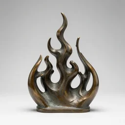 tabletop abstract bronze sculpture of fire