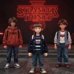film still from stranger things 5, an animated cartoon by walt disney
