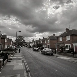 british suburban street google streetview grey bleak cloudy photo hd