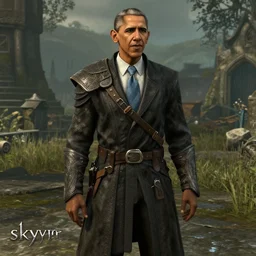 barack obama in skyrim, high resolution in - game screenshot