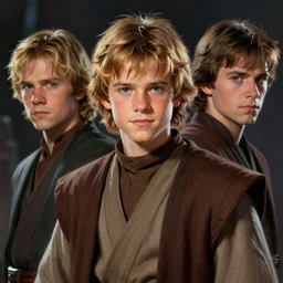 portrait of a man by greg rutkowski, ayden solo, he is about 2 0 years old, messy dark blond hair, atractive, wearing jedi robes, he resembles anakin and han, star wars expanded universe, highly detailed portrait, digital painting, artstation, concept art, smooth, sharp foccus ilustration, artstation hq