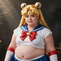 obese man cosplaying as sailormoon