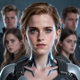 emma watson with cyberware portrait, art by artgerm, wlop, loish, ilya kuvshinov, 8 k realistic, hyperdetailed, beautiful lighting, detailed background, depth of field, symmetrical face, frostbite 3 engine, cryengine,