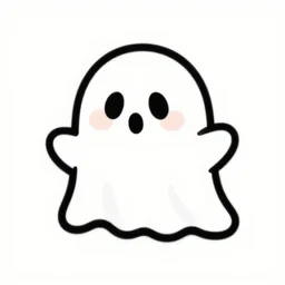 a cute ghost, digital art, iconic icon, 2 d vector logo, cartoon, t - shirt design
